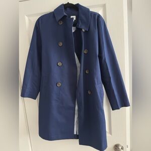 J.Crew Factory Trench Coat (Navy Blue, Size 2)